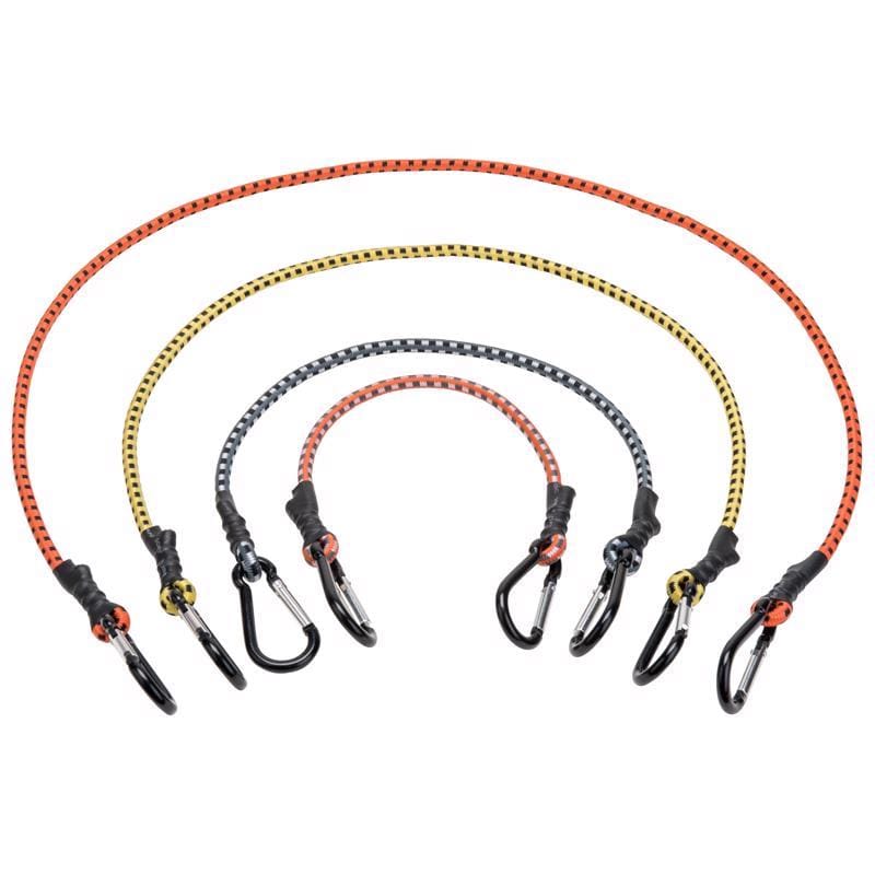 Keeper 06300 Assorted Carabiner Style Bungee Cord 18 in. L X 0.315 in. 12 pk