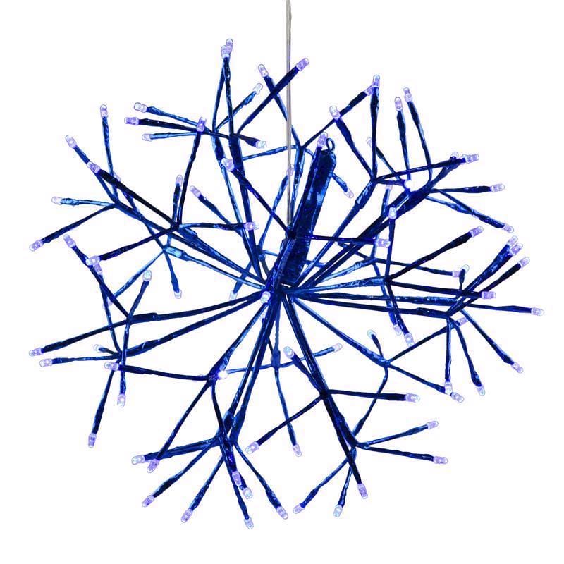 Celebrations LED16SHSBBLTWA Platinum LED Blue Shimmer Sphere 16 in. Hanging Decor