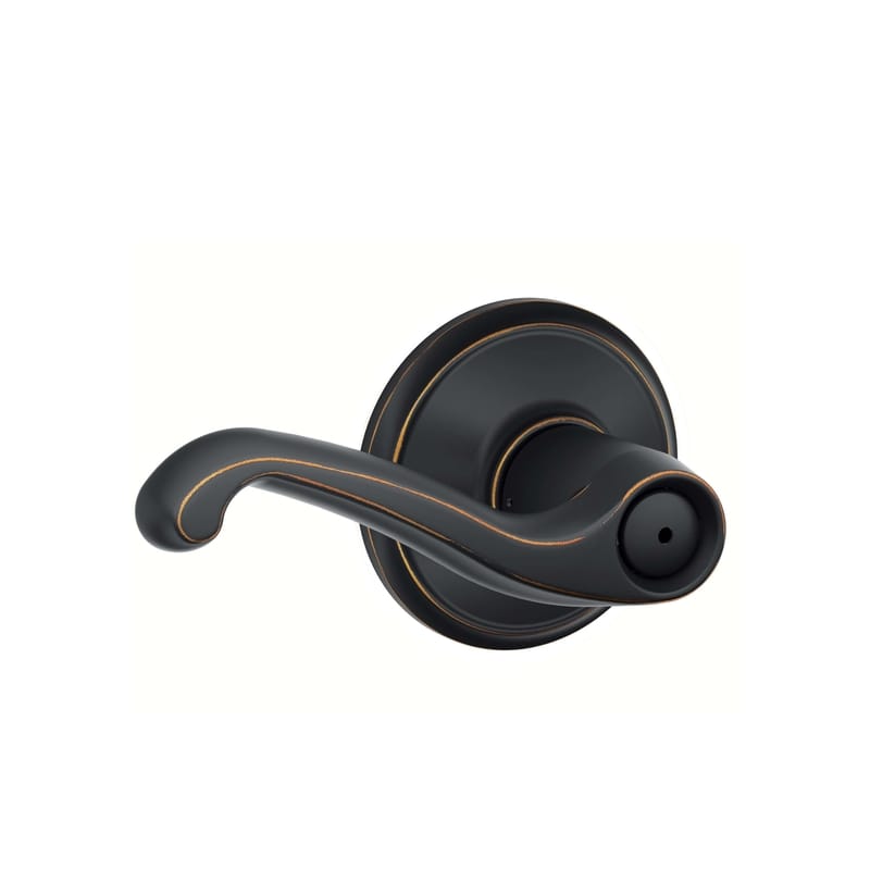 Schlage F40FLA716 Traditional Aged Bronze Privacy Lever