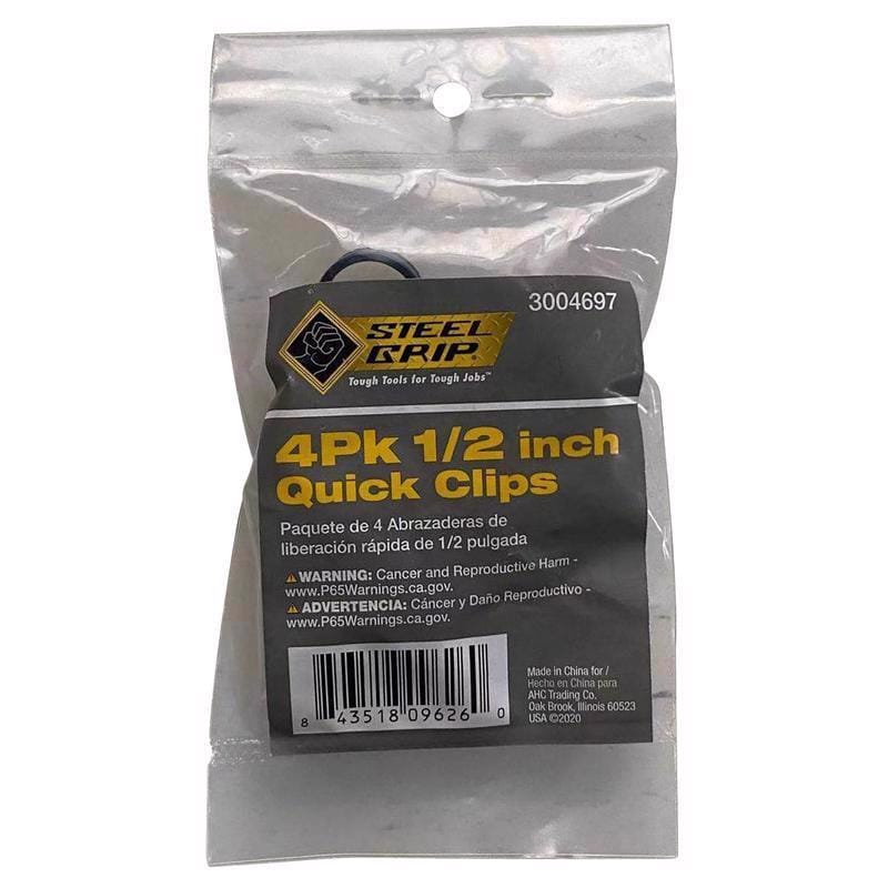 Steel Grip CK-1/2 1/2 in. D X 0.5 in. L Black Polypropylene Quick Clip
