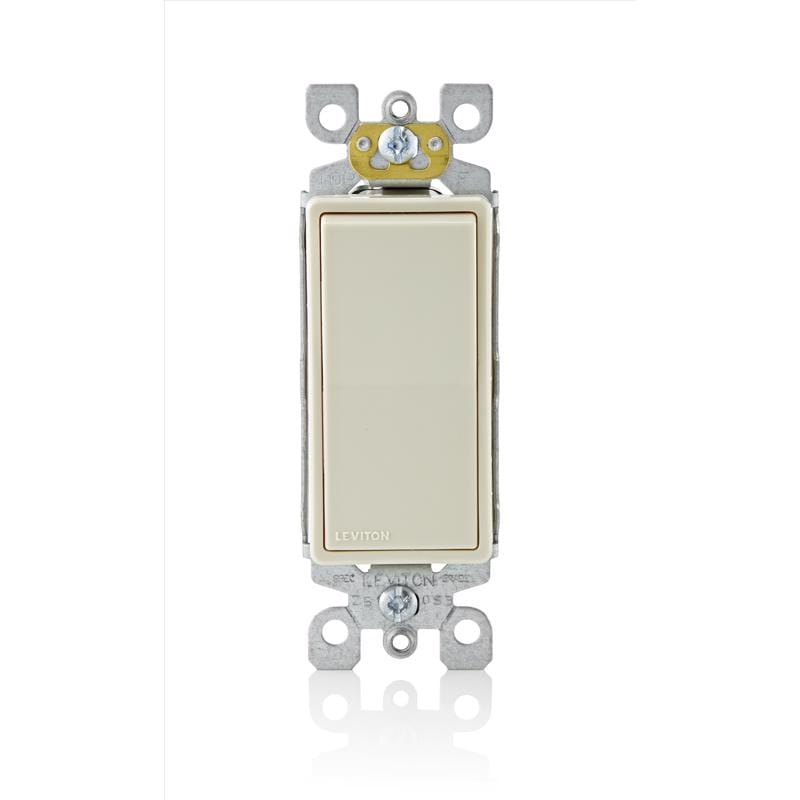 Leviton 05601-2TS Decora 15 amps Single Pole Rocker AC Quiet Switch Light Almond 1 pk