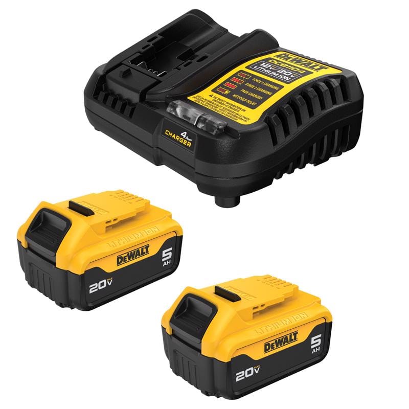 Dewalt DCB205-2C 20V MAX DCB205-2C 5 Ah Lithium-Ion Battery and Charger Starter Kit 3 pc