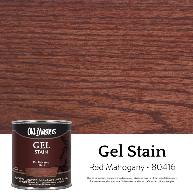 Old Masters 80416 Semi-Transparent Red Mahogany Oil-Based Alkyd Gel Stain 1/2 pt