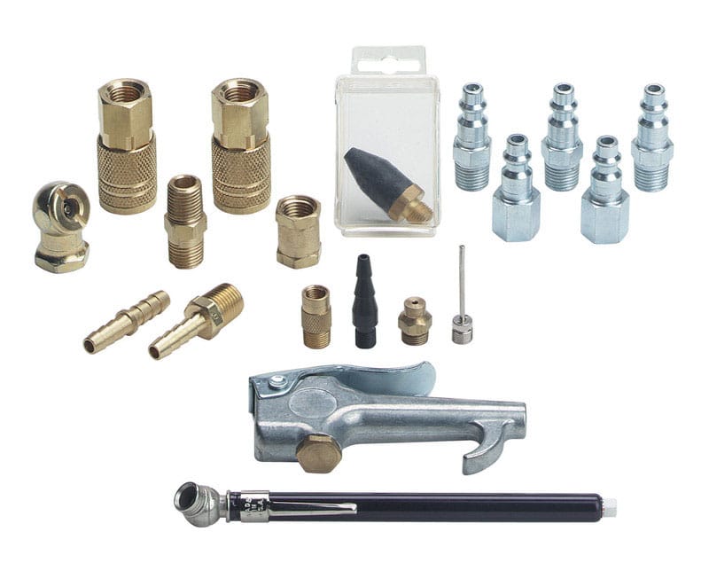 Tru-Flate TRFL41175 Brass/Steel Air Coupler and Plug Set 1/4 in. Female 19 pc