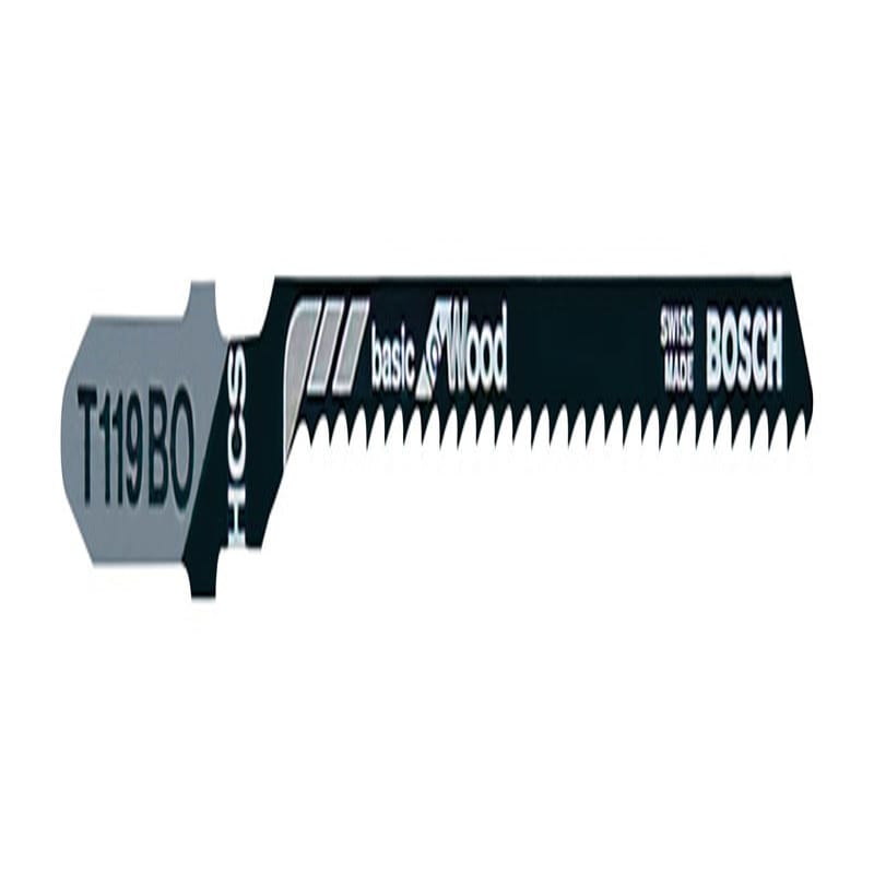 Bosch T119BO3 3 in. High Carbon Steel T-Shank Side set and ground Jig Saw Blade 12 TPI 3 pk