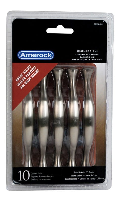 Amerock TEN174G10 Allison Traditional Arch Cabinet Pull 3 in. Satin Nickel Silver 10 pk