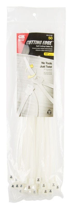 Gardner Bender 46-311SC 11 in. L Clear Self-Cutting Cable Tie 50 pk