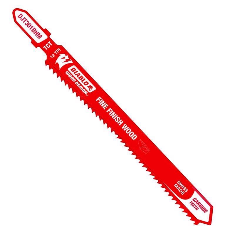 Diablo DJT301BHM Wood Demon 4-5/8 in. Carbide T-Shank Jig Saw Blade 12 TPI 1 pk