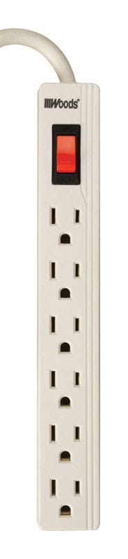Southwire 41366 Woods 2 ft. L 6 outlets Power Strip White