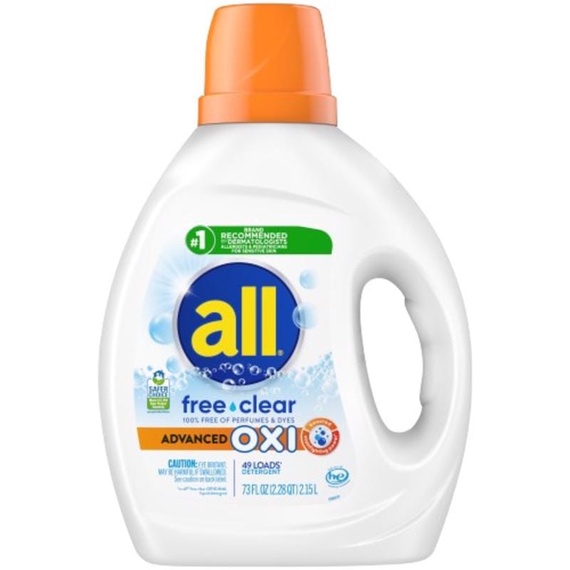 All 2988017 Free & Clear Scent Laundry Detergent Liquid 73 oz 1 pk