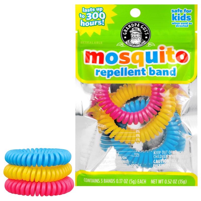 Grandpa Gus'S GQASBD3-ST-20-2 Insect Repellent Wristband Wrist Band For Mosquitoes 3 pk