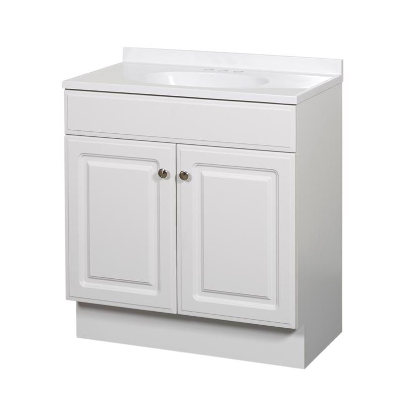 Zenna Home RBC30WW Single White Bathroom Vanity 30 in. W X 18 in. D X 35 in. H