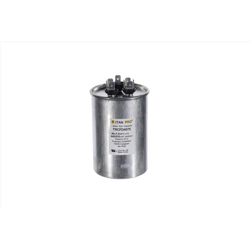 Titan Pro TRCFD4075 40+7.5 MFD 440 V Round Run Capacitor