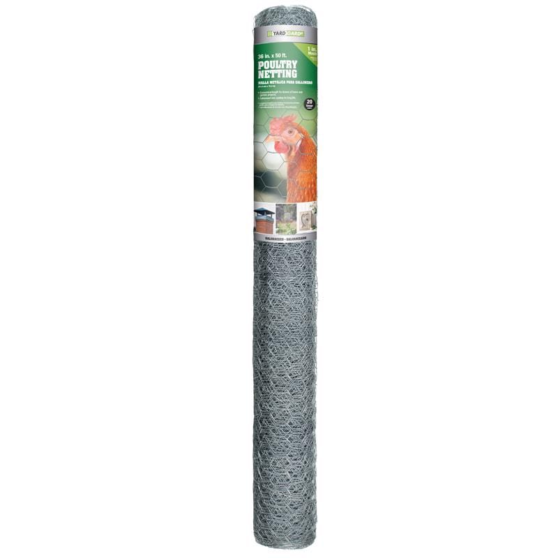 Yardgard 308421B 36 in. H X 50 ft. L Galvanized Steel Poultry Netting 1 in.