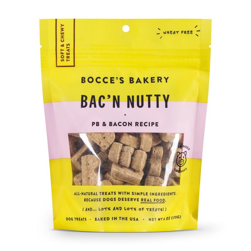 Bocce'S BCB-A10105 Bac N' Nutty PB and Bacon Chews For Dogs 6 oz