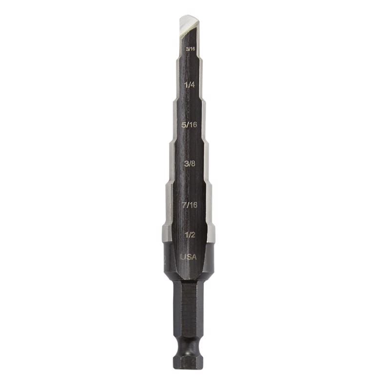 Irwin 10232 Unibit 3/16 - 1/2 in. X 6 in. L High Speed Steel Step Drill Bit Square Shank 1 pc