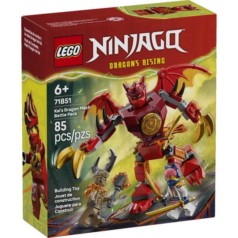 Lego 71851 NINJAGO Kais Dragon Mech Battle Pack Building Set Multicolor 85 pc