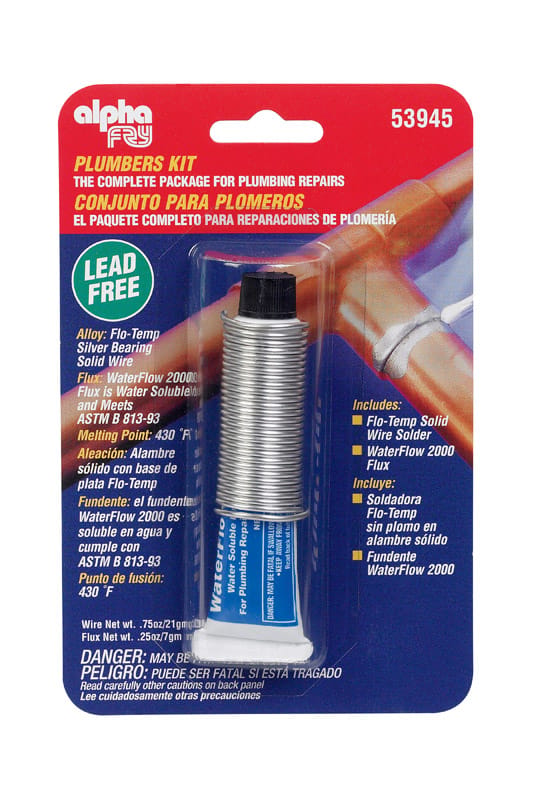 Alpha FRY 53945 0.75 oz Lead-Free Plumbers Kit 0.062 in. D Silver-Bearing Alloy 1 pc