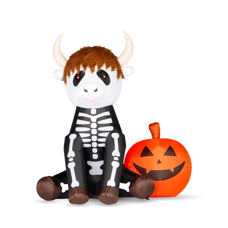 Seasonal Creations HL25130-150 5 ft. Prelit Highland Cow Inflatable