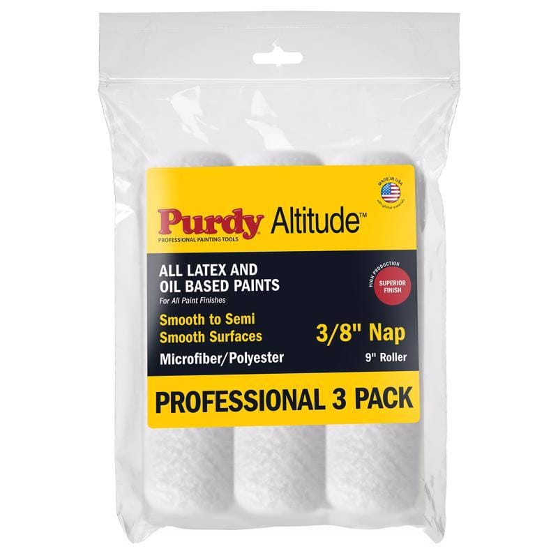 Purdy 14E612300 Altitude Poly Micro 9 in. W X 3/8 in. Regular Paint Roller Cover 3 pk