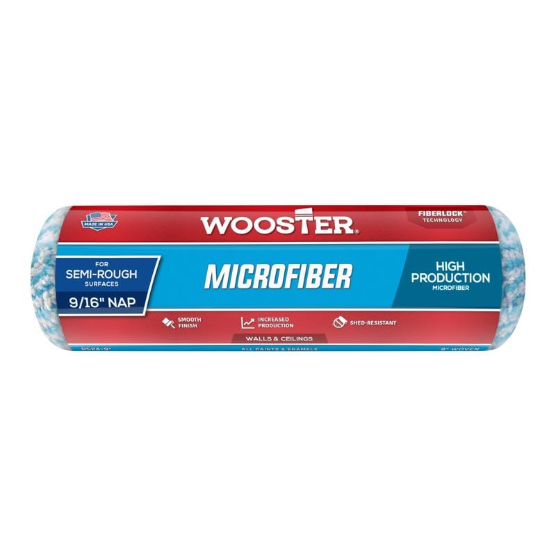 Wooster R524-9 Microfiber 9 in. W X 9/16 in. Regular Paint Roller Cover 1 pk