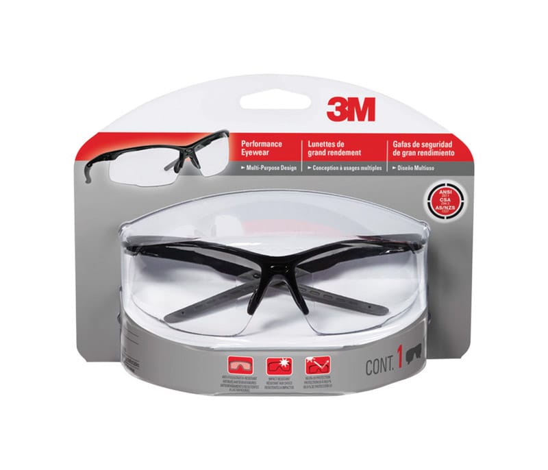 3M 47070H1-DC Anti-Fog Safety Glasses Clear Lens Black Frame 1 pc