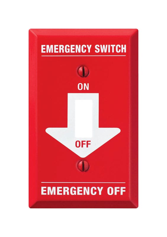 Amerelle C972T Pro Emergency Red/White 1 gang Stamped Steel Toggle Emergency Switch Wall Plate 1 pk