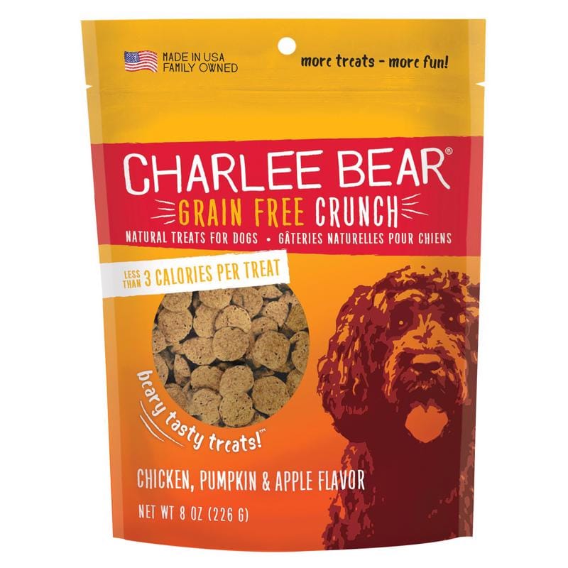 Charlee Bear 131301 Grain Free Crunch Chicken/Pumpkin/Apple Grain Free Biscuit For Dogs 8 oz 1 pk