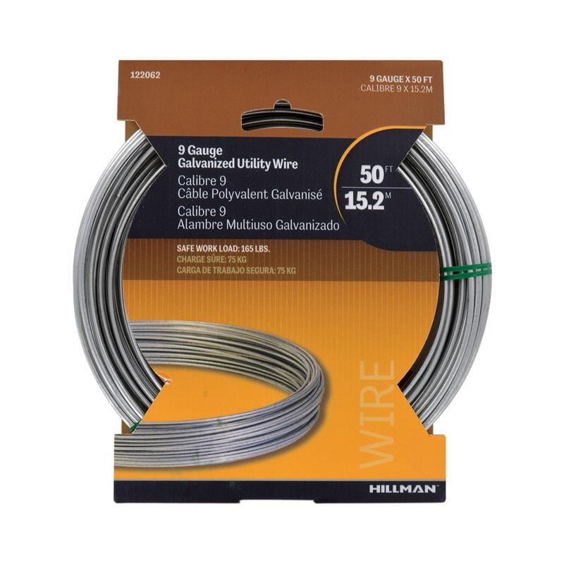Hillman 122062 50 ft. L Galvanized Steel 9 Ga. Wire