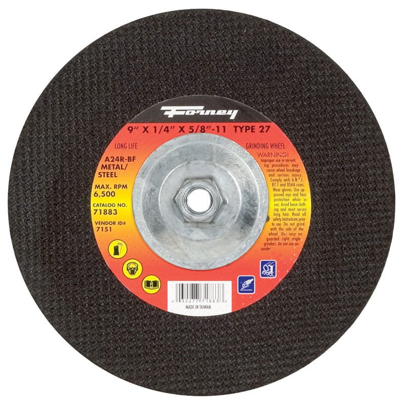 Forney 71883 9X1/4"X5/8-11 Grd Whl 71830