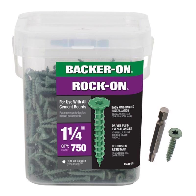 Backer-On 23505 No. 9 X 1-1/4 in. L Star Flat Head Serrated Cement Board Screws