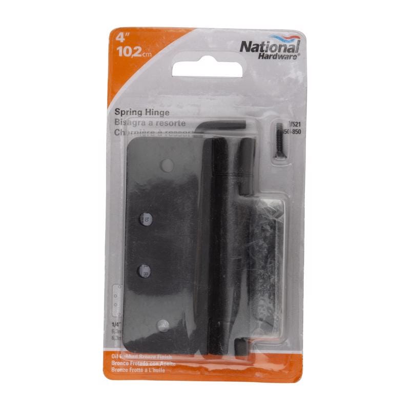 National Hardware N350-850 4 in. L Oil Rubbed Bronze Spring Hinge 1 pk
