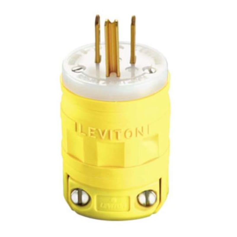 Leviton 01447-000 Industrial Thermoplastic Ground/Straight Blade Plug 5-15P 2 Pole 3 Wire