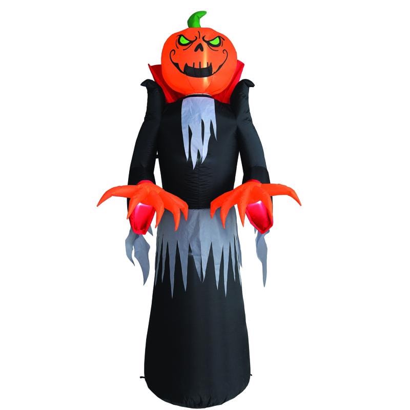 Celebrations MY-20P877C Four Season 8 ft. LED Prelit Spinning Pumkin Head Inflatable