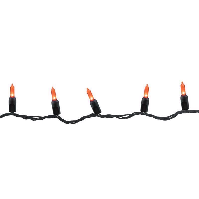 Celebrations T5100OR3A Orange 100 ct LED Mini Halloween String Lights
