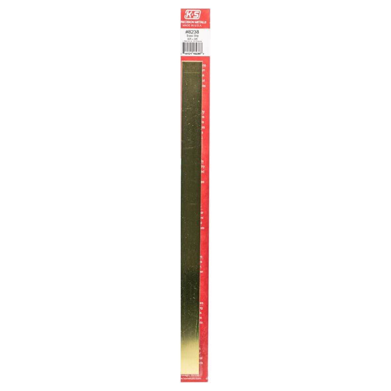 K&S 8238 0.03 in. X 0.75 in. W X 12 in. L Galvanized Brass Plain Metal Strip