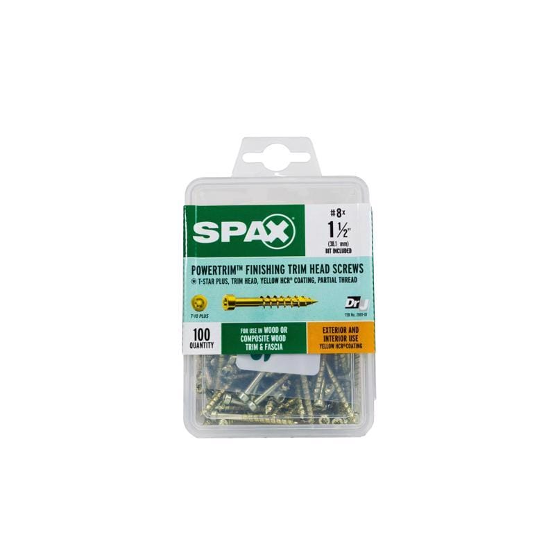 Spax 42318704004068 PowerTrim No. 8 in. X 1-1/2 in. L Star Round Head Serrated Trim Screws