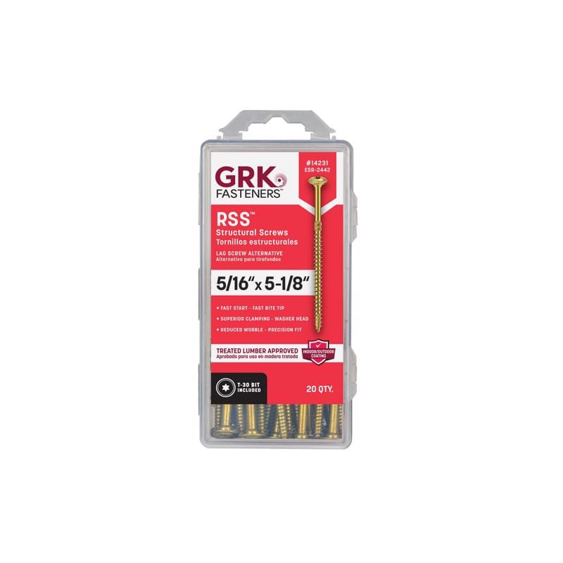 GRK Fasteners 14231 5/16 in. X 5-1/8 in. L Star Hex Head W-Cut Structural Screws