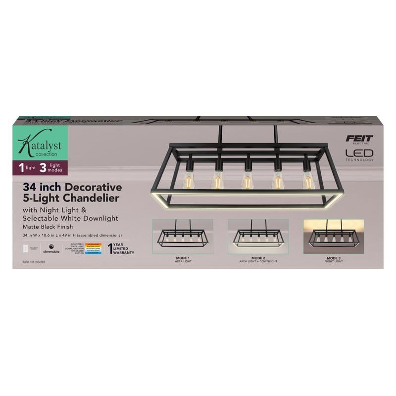 Feit CHD345CCTNLBK Matte Black 5 lights Chandelier
