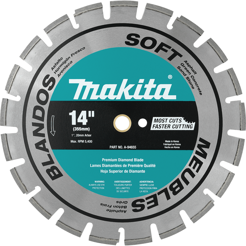 Makita A-94655 14" Diamond Blade, Segmented, Soft Material