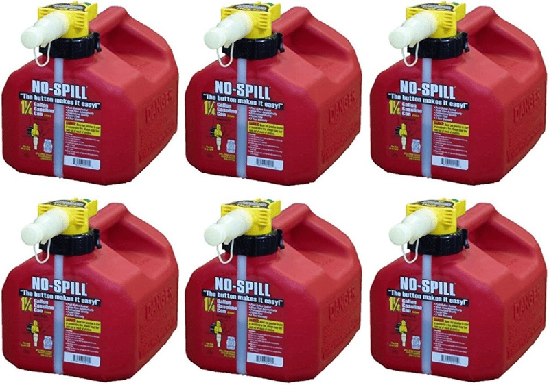 Case of 6 No-Spill 1415 1.25 Gallon Gas Cans