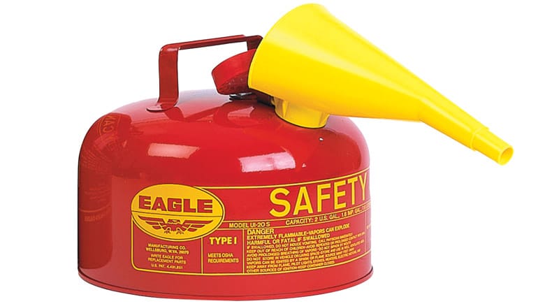 Eagle Justrite UI20FS 2 Gal Red Steel Safety Can For Flammable
