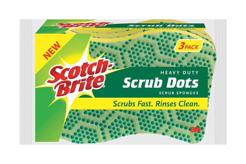 Scotch-Brite 30303-8 Heavy Duty Sponge For Pots and Pans 2.6 in. L 3 pk