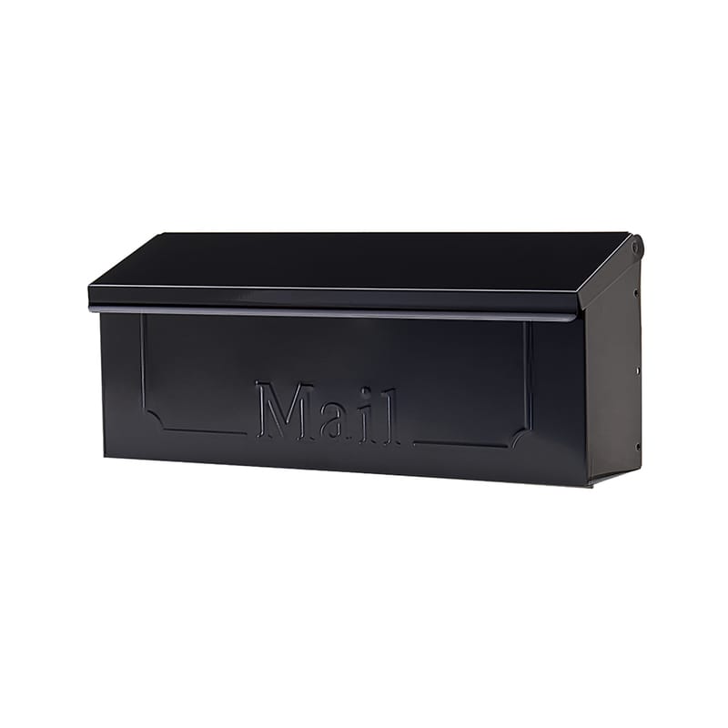 Architectural Mailboxes THHB00AM Townhouse Classic Galvanized Steel Wall Mount Black Mailbox
