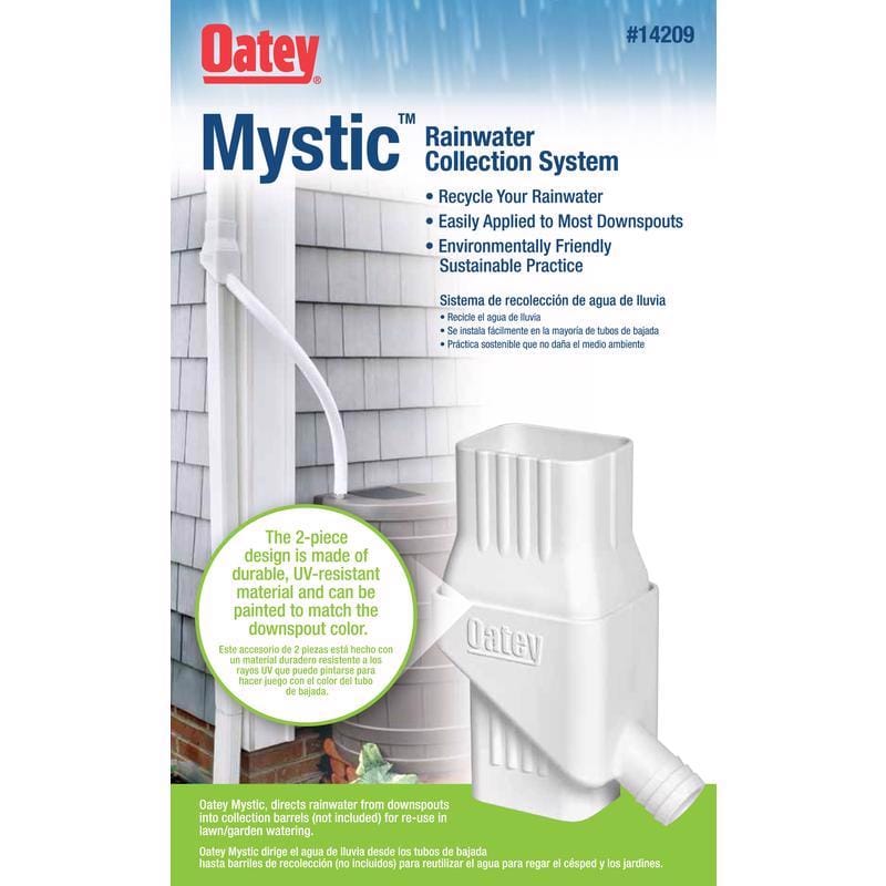 Oatey 14209 Mystic 8 in. H X 4 in. W X 6 in. L White Plastic Rain Collection System