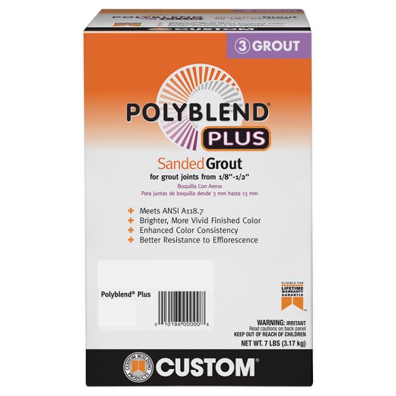 Custom Building Products PBPG3807-4 Polyblend Plus Indoor and Outdoor Haystack Sanded Grout 7 lb