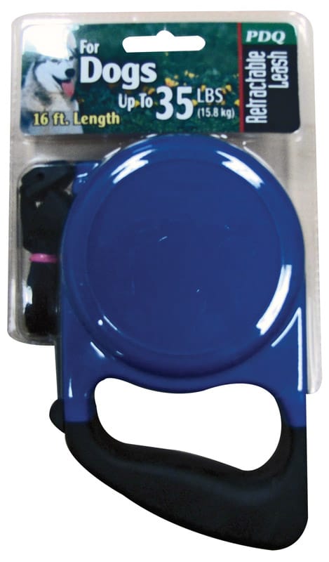 PDQ 11446 Blue / Black Cotton/Nylon Dog Retractable Leash Medium
