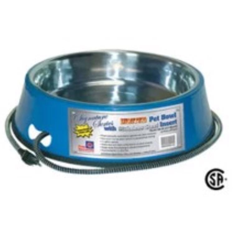 Farm Innovators SB-60 Signature Blue Stainless Steel 5.5 qt Heated Pet Bowl For All Pets