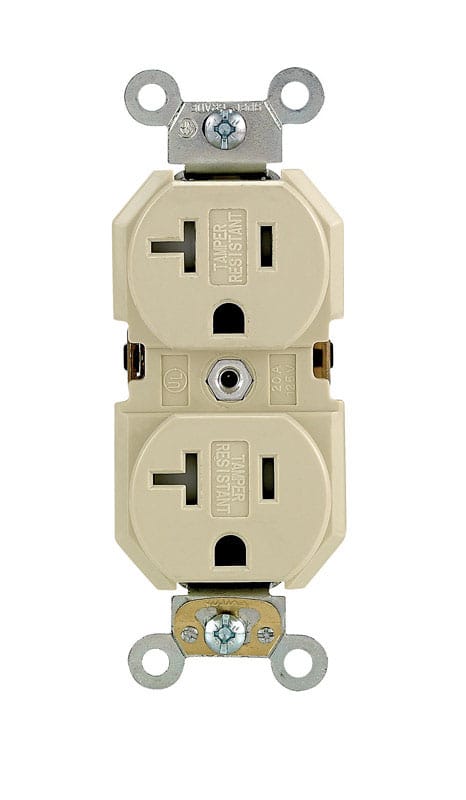 Leviton TBR20-00I 20 amps 125 V Duplex Ivory Outlet 5-20R 1 pk