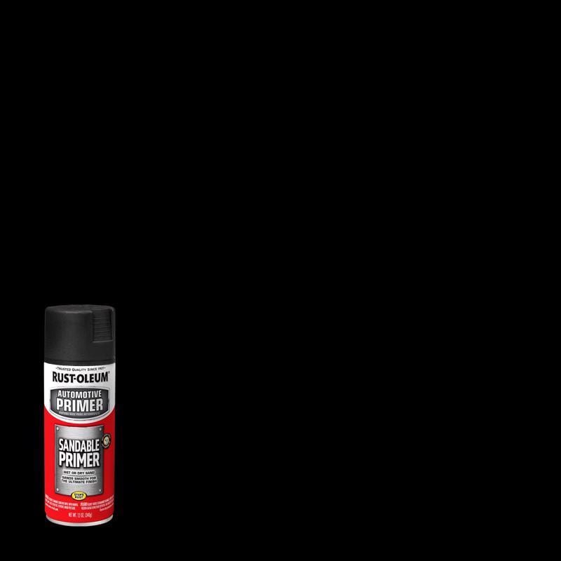 Rust-Oleum 249418 Automotive Flat Black Automotive Sandable Primer Spray 12 oz